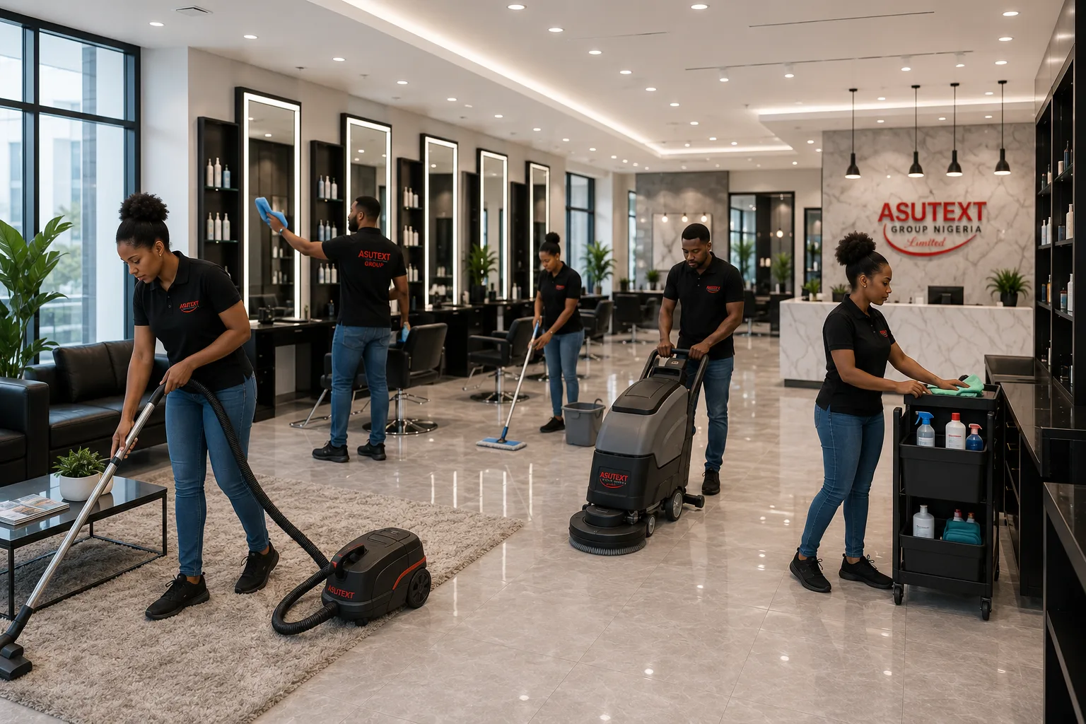 Asutext cleaning team delivering professional service